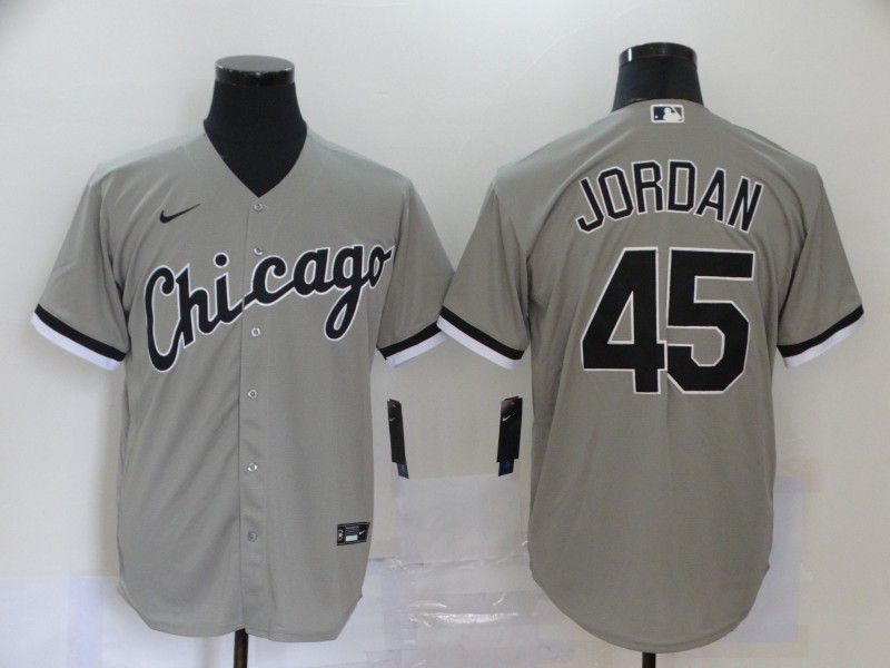 Men Chicago White Sox #45 Jordan Grey Game Nike MLB Jerseys->baltimore ravens->NFL Jersey